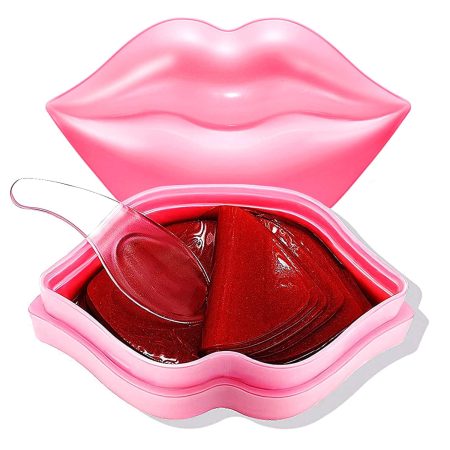 20Pcs Moisturizing/Plumping Lip Mask, Restores Moisture Mask for Dry Lips and Lines Overnight Care, Gel Treatment Masks ​ (Pink)